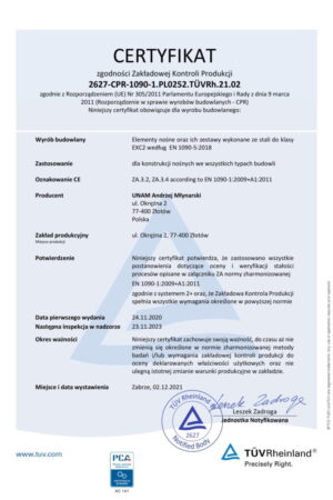 Certificate FPC 1090-5_PL